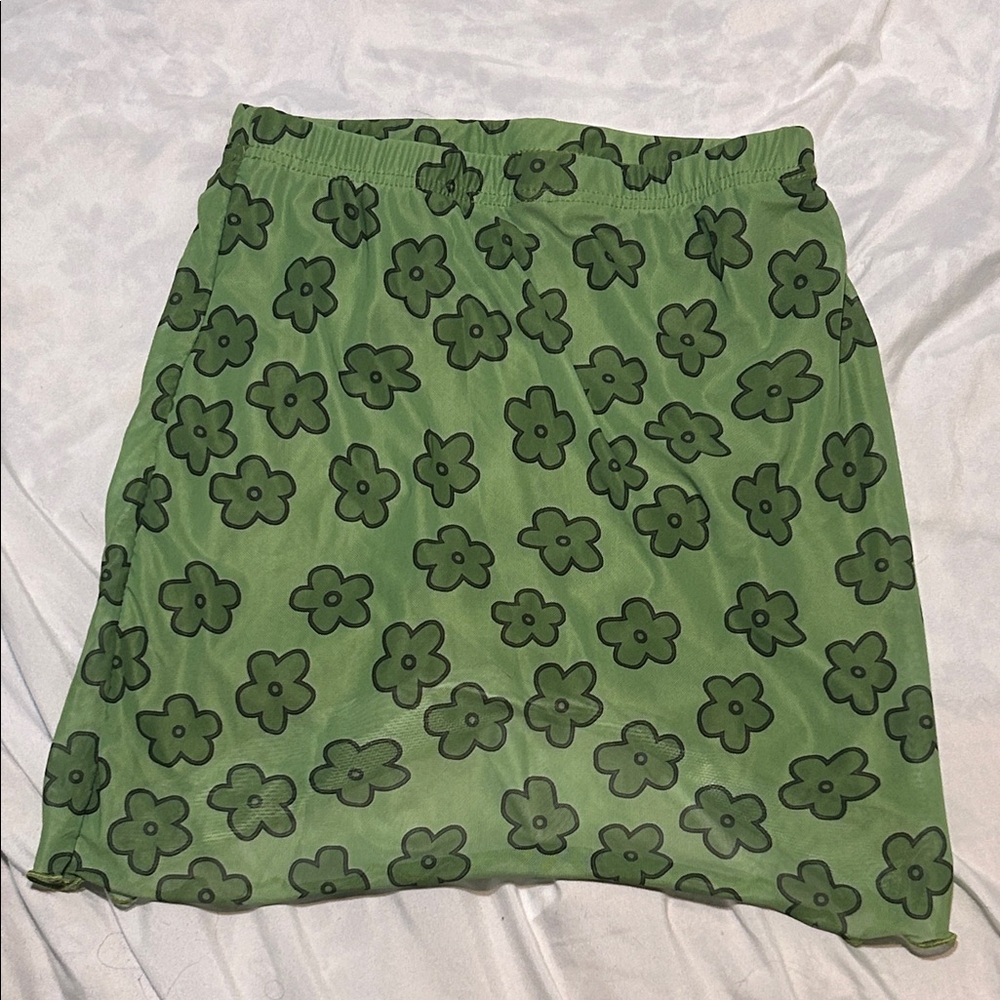 Floral Green Skirt
